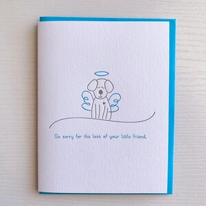 Dog Sympathy Card Dog Condolence Card Letterpress Pet Sympathy card image 1