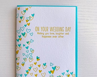 Wedding card, Congrats on your Wedding gift - Love, laughter and happiness ever after. Bride and Groom, Mr. & Mrs. card