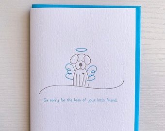 Dog Sympathy Card - Dog Condolence Card - Letterpress Pet Sympathy card