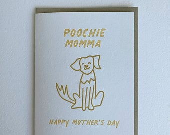 Mother’s Day from dog, Card for Dog Mom, Cards from dogs, Poochie Momma Mother's  Day card