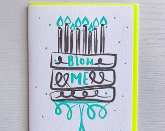 Letterpress Birthday card, Funny Birthday card, Birthday card for him, Birthday card for her, Letterpress Birthday, Naughty Birthday card