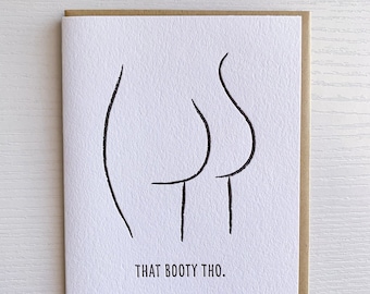 Butt card, boobs or butt, that Booty Though card, BBL card, Butt Cards, Booty Cards, That Booty, nude art print