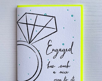 Engagement Card, Bachelorette Card, Engagement Gift, Getting Married Card, Congratulations On Your Engagement Party