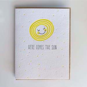 Aanmoedigingskaart, vriendschapskaart, Thinking of You-kaart, algemene gelegenheidskaarten, Here Comes The Sun, gewoon omdat-kaarten