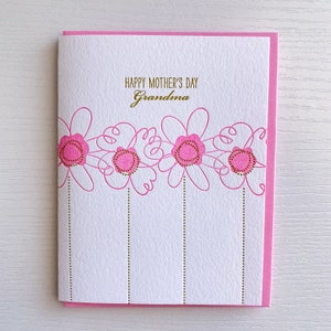 Mother's Day for Grandma Card Happy Mother's Day Grandma Letterpress card for Grandmother image 1