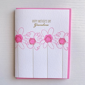 Mother's Day for Grandma Card Happy Mother's Day Grandma Letterpress card for Grandmother image 1