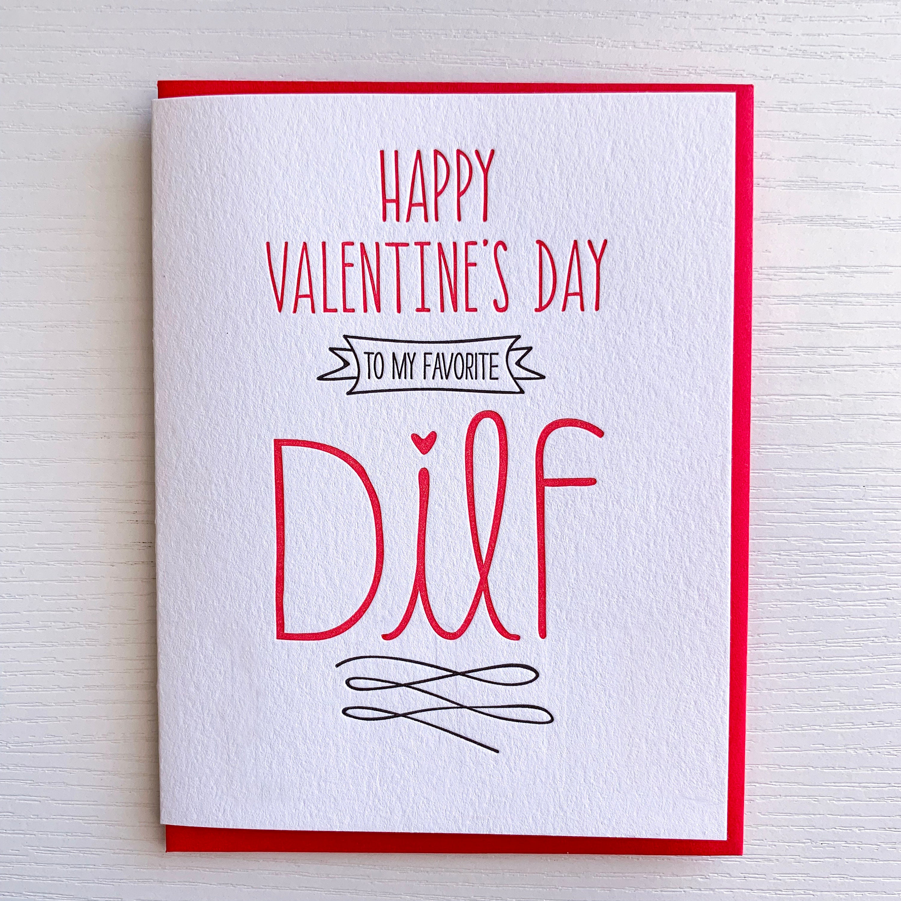 Handmade Men's Valentine's Day DILF Card/Badge Funny Husband/Boyfriend/Fiance