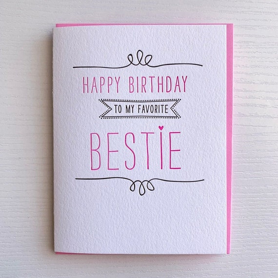 Biglietto Di Compleanno Per La Migliore Carta Amico Migliore Etsy