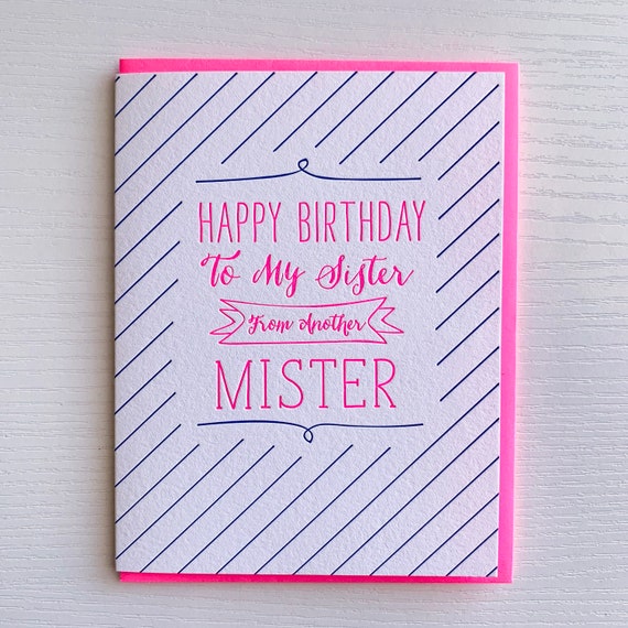 Card for best friend Birthday Greeting Card Sister from another mister