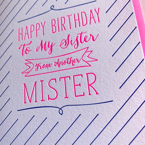 Card for best friend Birthday Greeting Card Sister from another mister