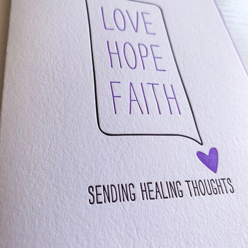 Sympathy card Encouragement Card Empathy Card Letterpress thinking of you card image 2