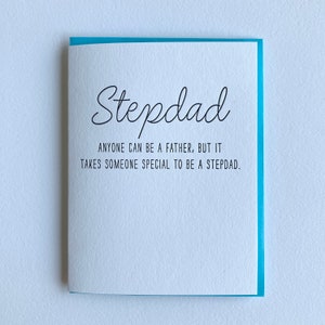 Stiefvaderkaart, stiefvadervaderdagkaart. Happy Fathers Day Card voor stiefvader. Bonusvader, stiefvader-wenskaart.