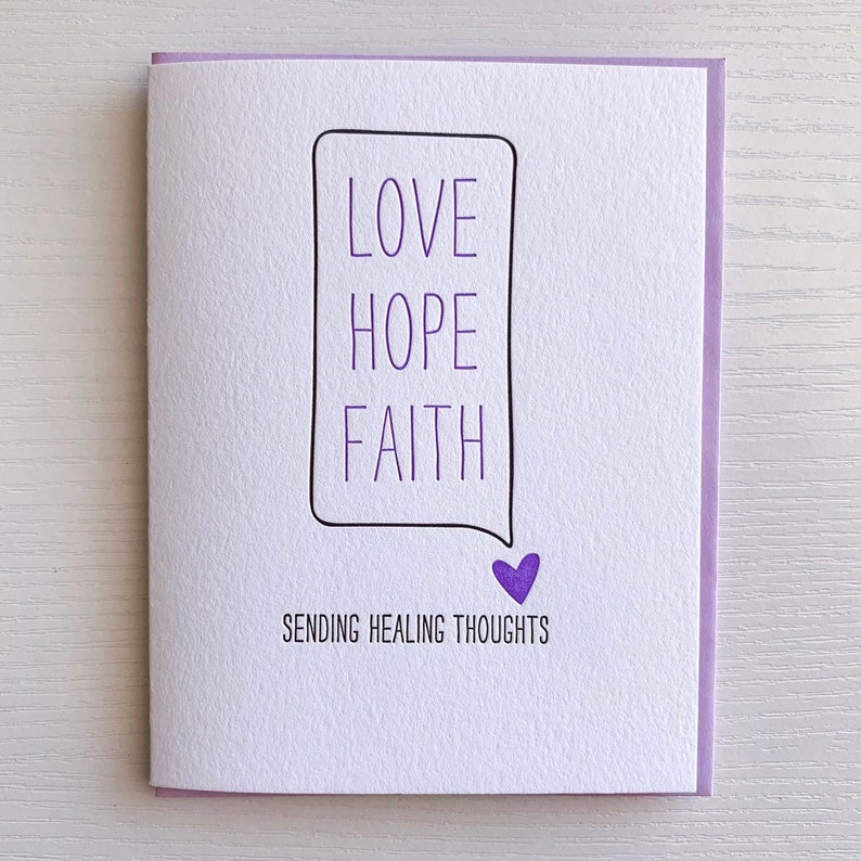 Sympathy card Encouragement Card Empathy Card Letterpress thinking of you card image 1