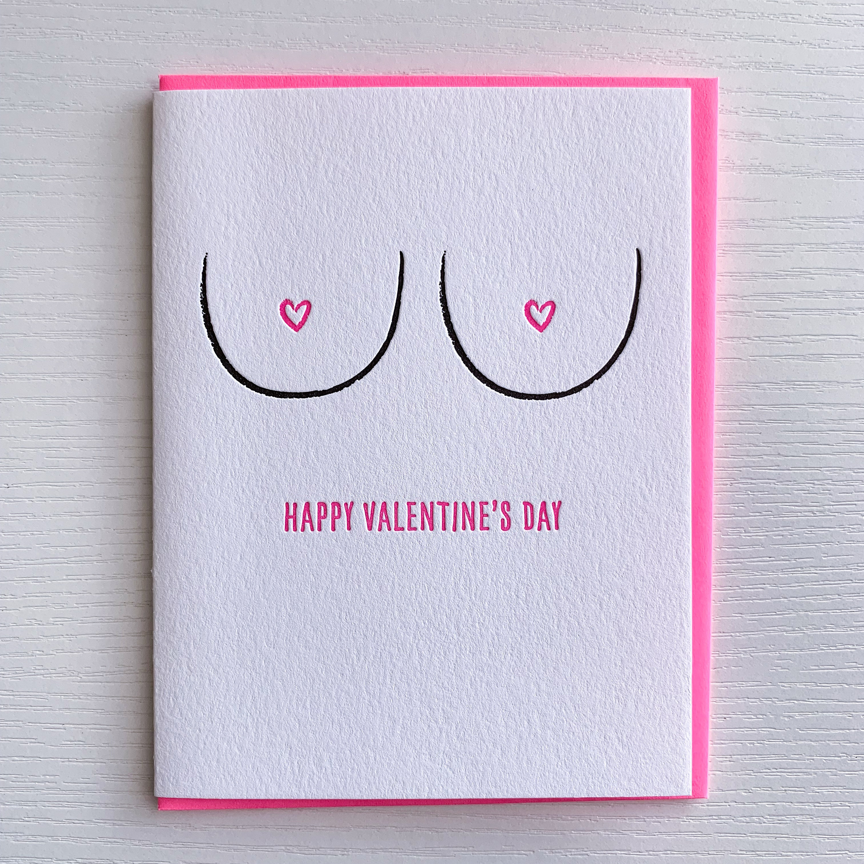 Cheeky Typography Valentine's Day Card / Anniversary Card - Boobs