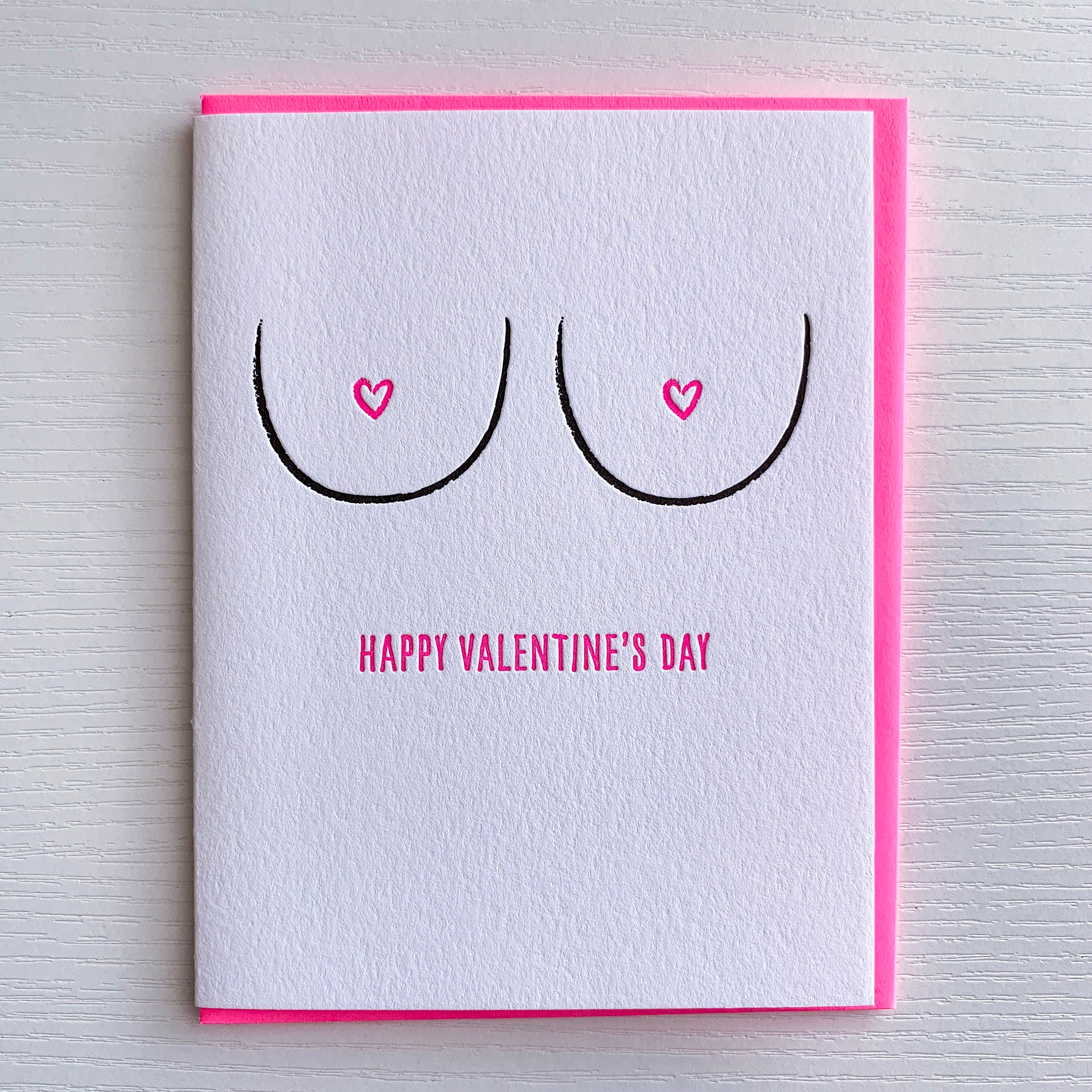 Cheeky Typography Valentine's Day Card / Anniversary Card - Boobs