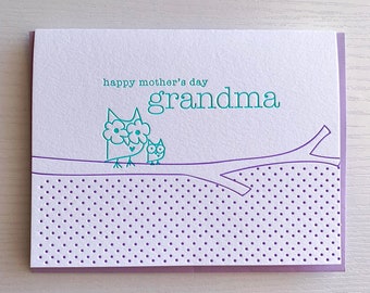 Mother's Day for Grandma card - Letterpress Mother's Day card for grandmother