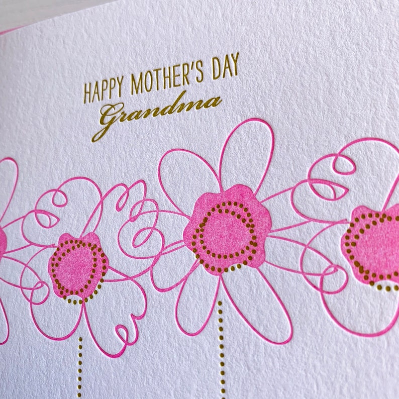 Mother's Day for Grandma Card Happy Mother's Day Grandma Letterpress card for Grandmother image 2