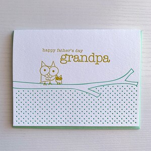 Carte de fête des pères pour grand-père et grand-père - Chouette et hibou Carte typographique pour la fête des pères - Carte typographique fête des pères
