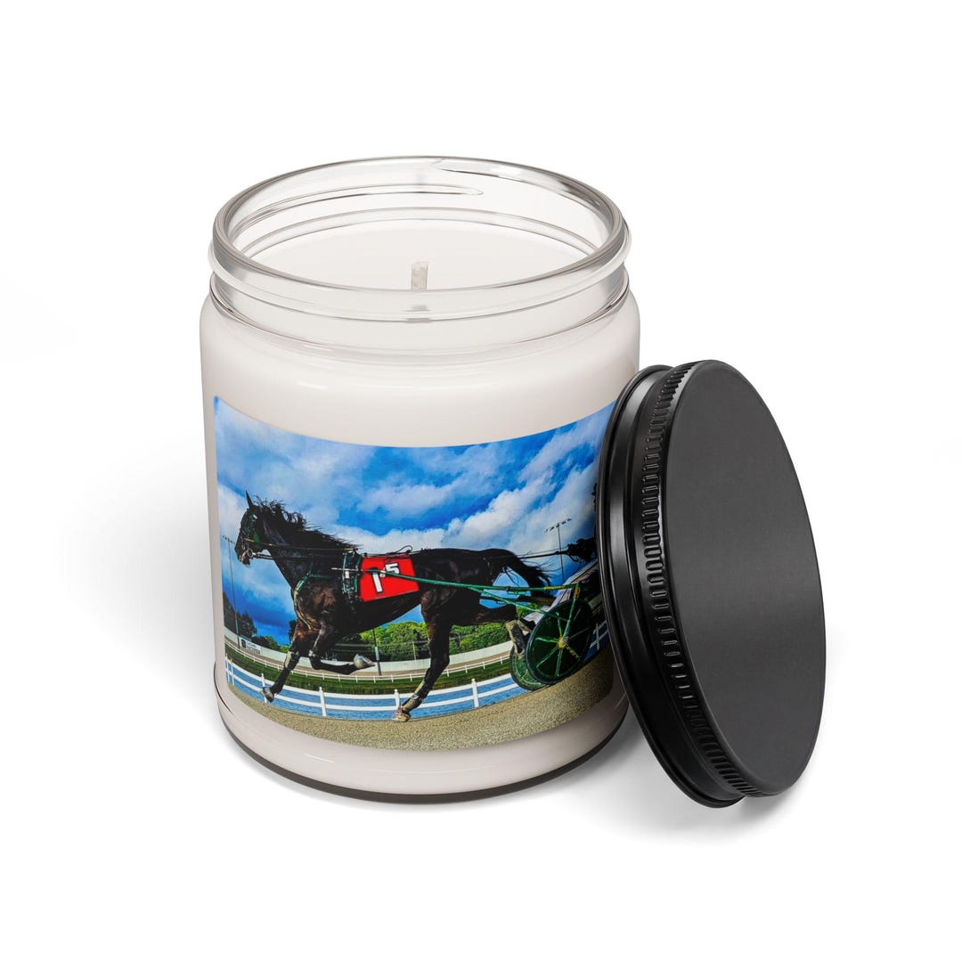 Scented Candle With Horse Racing Photography | Equestrian Home Decor - Etsy