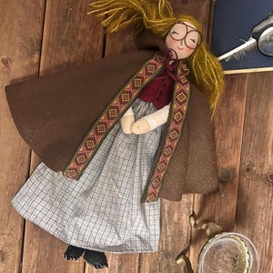 Molly, zachte pop, handgemaakte lappenpop, klaar voor verzending, gevulde pop, Prairie Rag Doll, Country Cloth Doll,