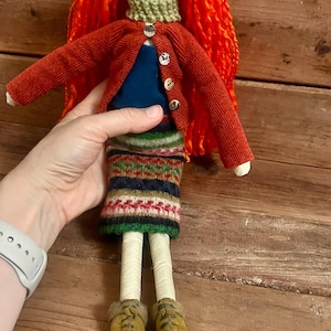 Dina, Soft Doll, Handmade Rag Doll, Handmade Country Cloth Doll, Prairie Rag Doll ready to ship,stuffed doll