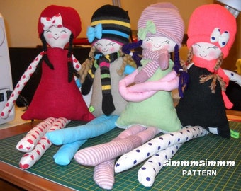 PATTERN  , Jale , the cloth doll, soft doll, rag doll, fabric doll, handmade, stuffed doll