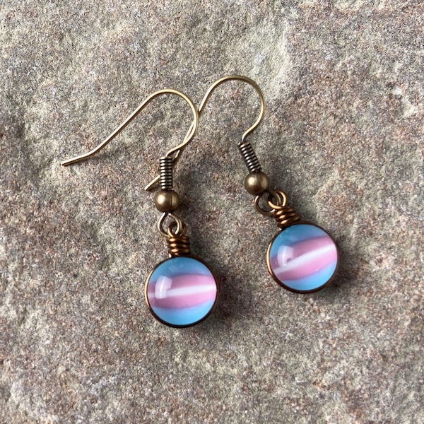 Transgender Earrings Pride Jewelry Trans Earrings, Extra Small Subtle Pride Jewelry, Transgender Pride Flag Earrings, Pride Month LGBTQ Gift