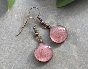 Pink Rhodonite Thin Drop Earrings Sterling Silver Pink Rhodonite Thin Drop Earrings Sterling Silver