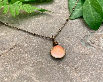 Summer Morning Rain Necklace for Women Boho Jewelry, Dainty Hippie Necklace Wanderlust Necklace Cottagecore Jewelry Nature Lover Gift
