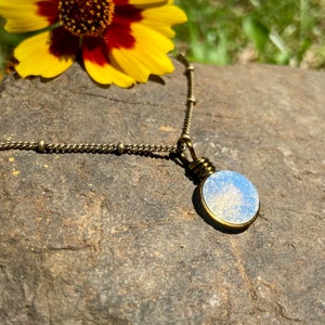 October Birthday Gift for Her October Birth Month Necklace for Women, Opaline Glass Birthstone Necklace, Best Friend Libra Gift Scorpio Gift