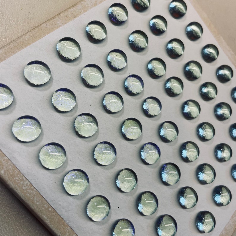 Process photo of the glass after firing it in the kiln.
