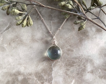 Rain Drop Necklace Silver Cottagecore Earthy Jewelry, Handmade Glass Dainty Nature Pendant Necklaces for Women Boho Jewelry Gift for Her