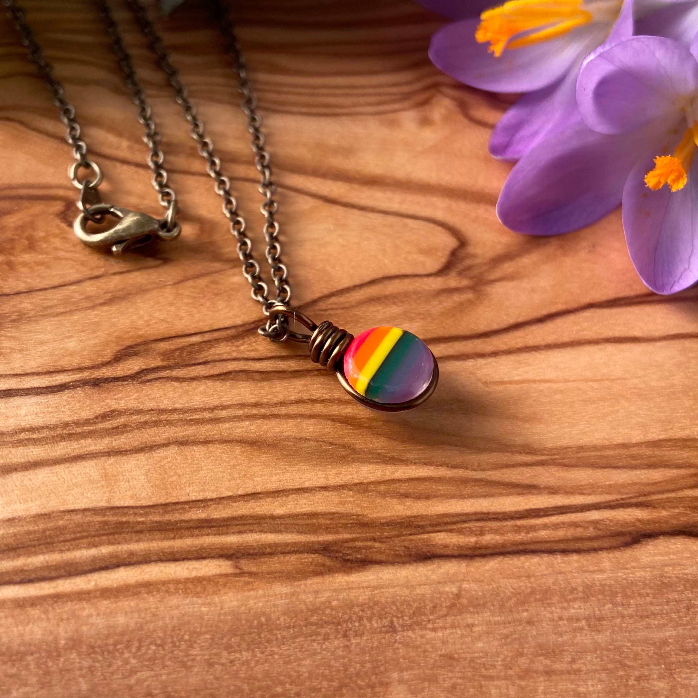 Rainbow Pride Necklace, Rainbow Necklace, Rainbow Flag, Queer Pride