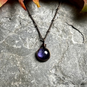 Autumn Cottagecore Aesthetic Necklace, Fall Style Jewelry, Small Violet Fall Jewelry, Minimalist Jewelry, Vintage Style, Autumn Gift for Her