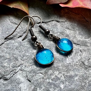 December Earrings Birthday Gift, Best Friend Birthday Sagittarius gift, Capricorn Gift, Turquoise Blue Glass Birthstone Jewelry Gift Idea