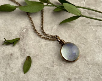 Raindrop Necklace Light Green Whimsical Fairycore Nature