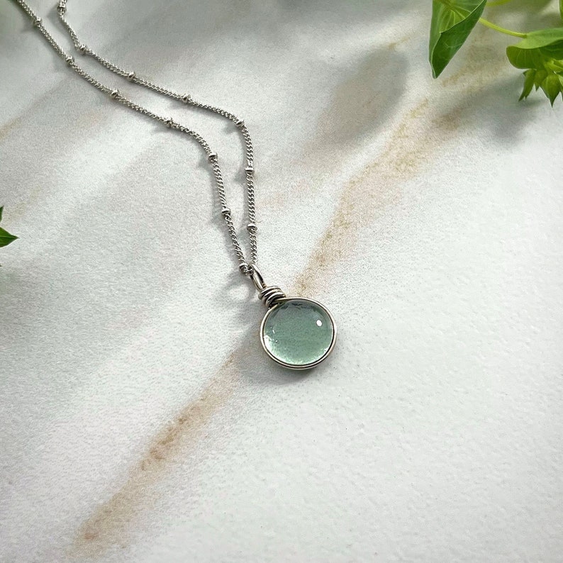 Sterling Silver Rain Drop Necklace, Aesthetic Necklace Cottagecore Jewelry, Bohemian Necklace for Women Nature Jewelry Gift for Her image 1