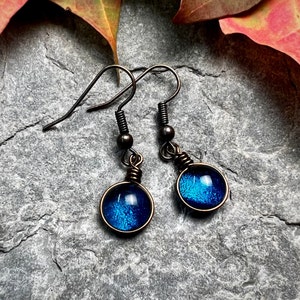 September Birthday Earrings, Sapphire Blue Handmade Glass September Birthstone, Libra Gift, Virgo Gift, Best Friend Birthday Gift for her