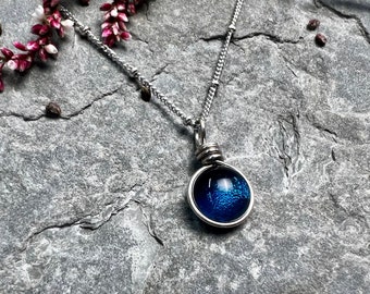 September Birthday Necklace, Saphire Blue Glass Birthstone Jewelry, Libra Gift, Virgo Gift Best Friend Birthday Gift Ideas