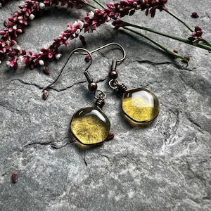 Honeycomb Earrings Suncatcher Jewelry, Cottagecore Earrings Bee Lover Gift, Dainty Boho Earrings Honeybee Jewelry Beekeeper Gift for Her