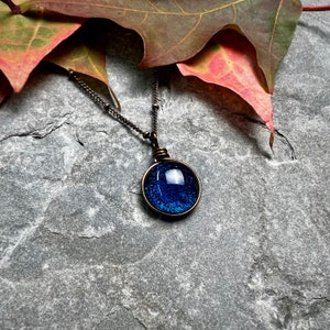 September Birthday Necklace, Sapphire Blue Handmade Glass Birthstone Jewelry, Birth Month Gift for Mom, Libra Gift Idea, Virgo Gifts