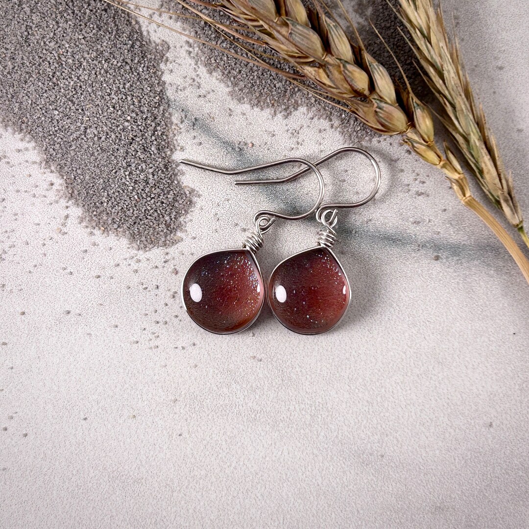 Fall Earrings Light Purple Bohemian Earrings Silver Earrings Etsy