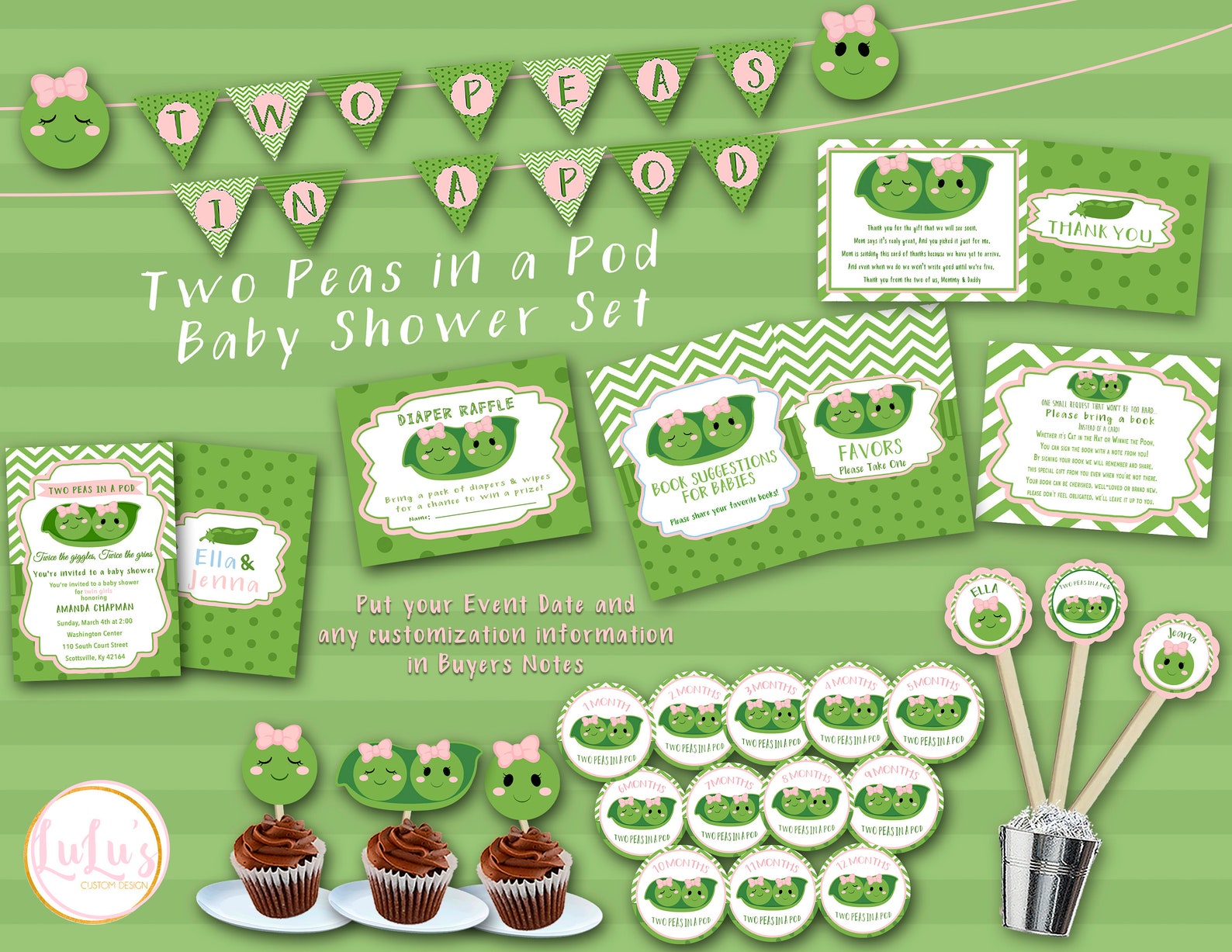 Two Peas in a Pod Baby Shower Pack Twin Baby Shower Etsy