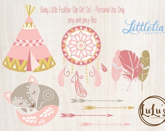 Baby Little Feather Clip Art - digital file (personal use only)