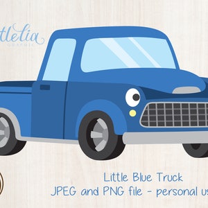 Kleine blaue LKW ClipArt - kleine blaue LKW - Clipart - inspiriert von kleinen blauen LKW - kleine blaue LKW Geburtstag