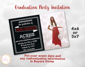 2019 Graduation Party Invitations - Graduation Reception Invites - Congratulation Party Invites