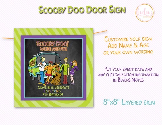 Scooby Doo Birthday Door Sign Scooby Birthday Party Scooby Etsy
