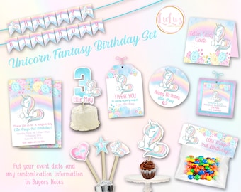 Unicorn Fantasy Birthday Party Decor - Unicorn Birthday Party - Unicorn Birthday Set