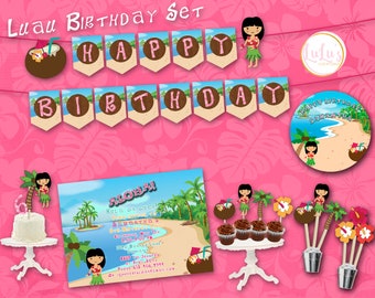 Luah Birthday Party Set - Luah Birthday Invitations - Luah Banner - Luah Party Stickers - Table Centerpieces - Cupcake Toppers - Cake Topper