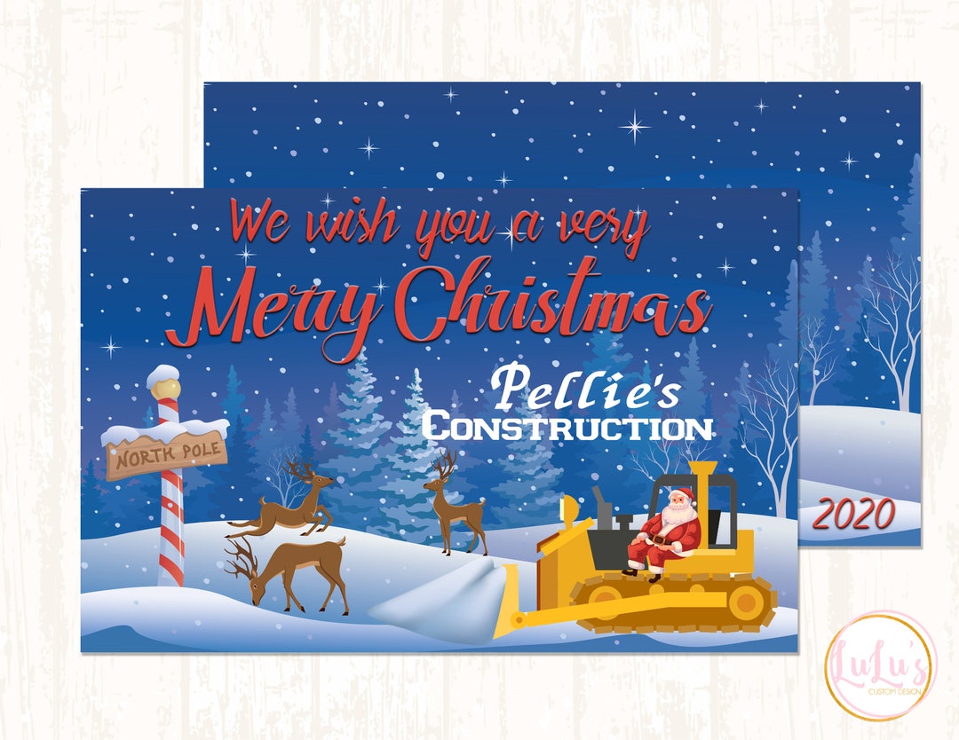 Personalized Business Christmas Cards Excavation Business Etsy